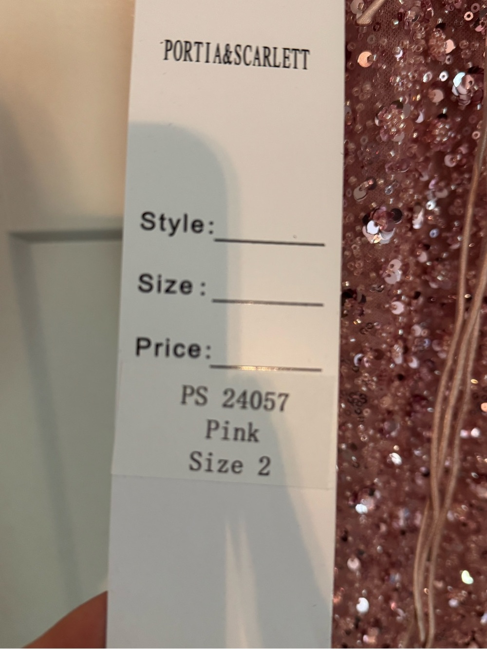 Portia & Scarlett PS24057 Pink Sequin Beaded Formal Gown Dress Size 2 - Picture 5 of 6